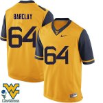 Men's West Virginia Mountaineers NCAA #64 Don Barclay Gold Authentic Nike Stitched College Football Jersey BM15L54NF